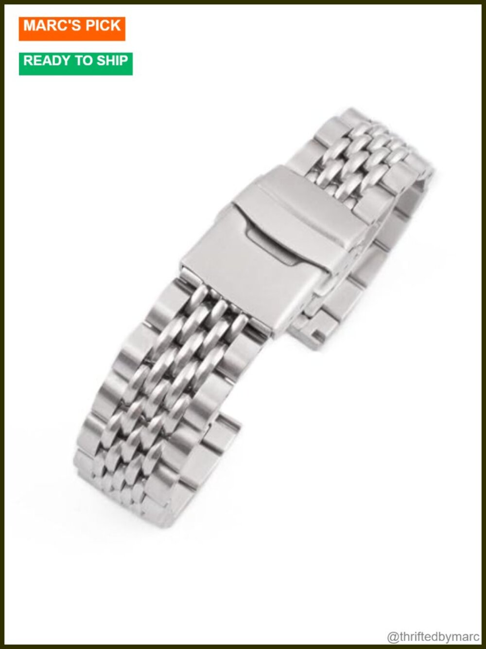 Stainless Steel Beads of Rice Watch Band 20mm 22mm Quick Release